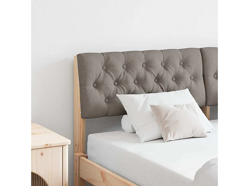 Tête de lit capitonnée Taupe 150 cm Pin massif