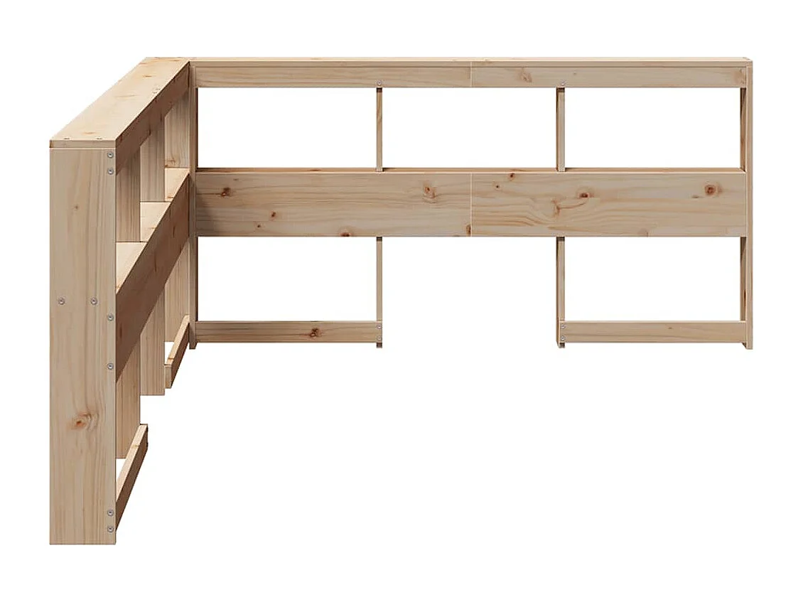 Boekenkast Hoofdeinde L-vormig 150 cm massief grenenhout