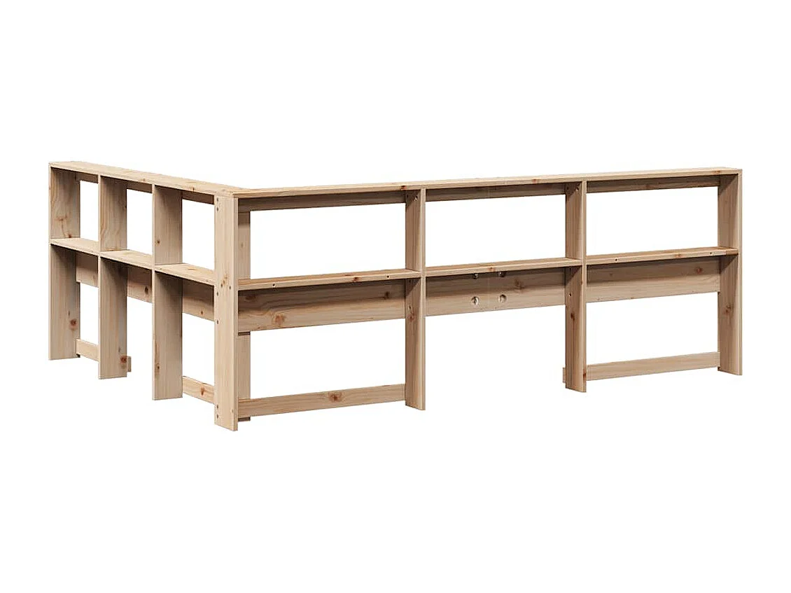 Boekenkast Hoofdeinde L-vormig 150 cm massief grenenhout