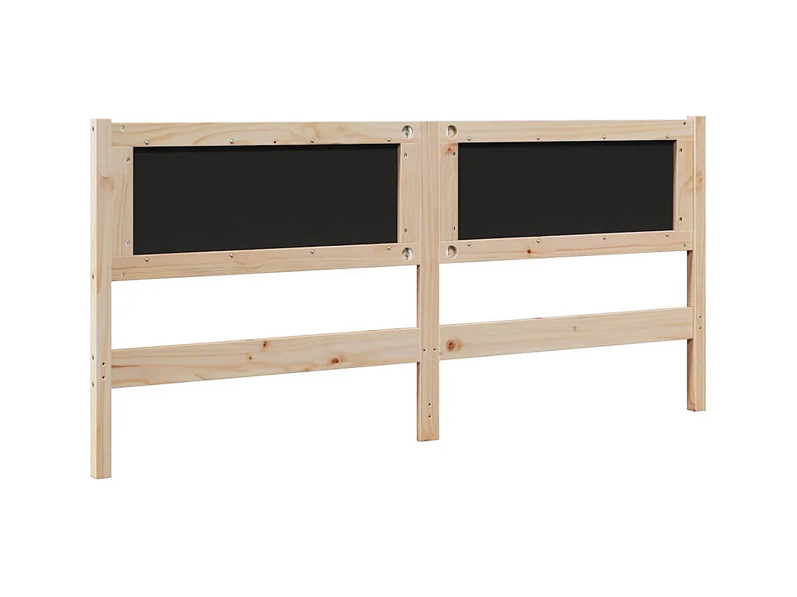 Cabecero tapizado Marrón 180 cm Madera de Pino Sólido y Tela