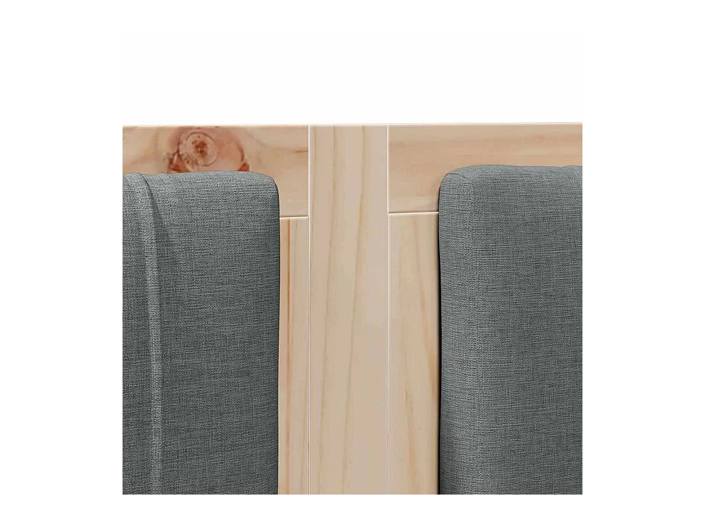Cabecero tapizado Marrón 180 cm Madera de Pino Sólido y Tela