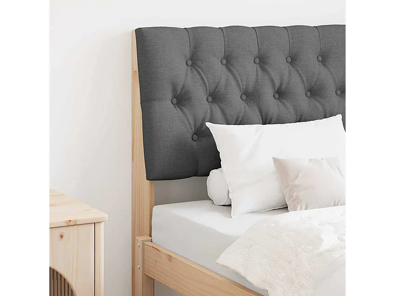 Cabecero tapizado Gris oscuro 80 cm Madera de pino macizo