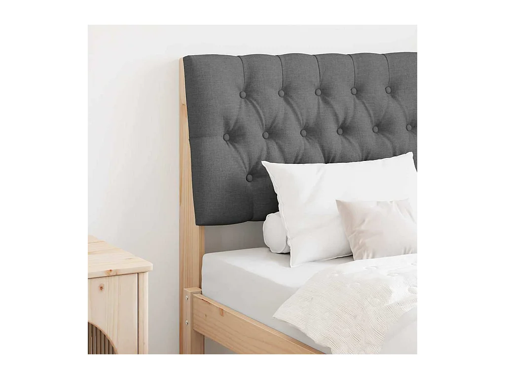 Cabecero tapizado Gris oscuro 80 cm Madera de pino macizo
