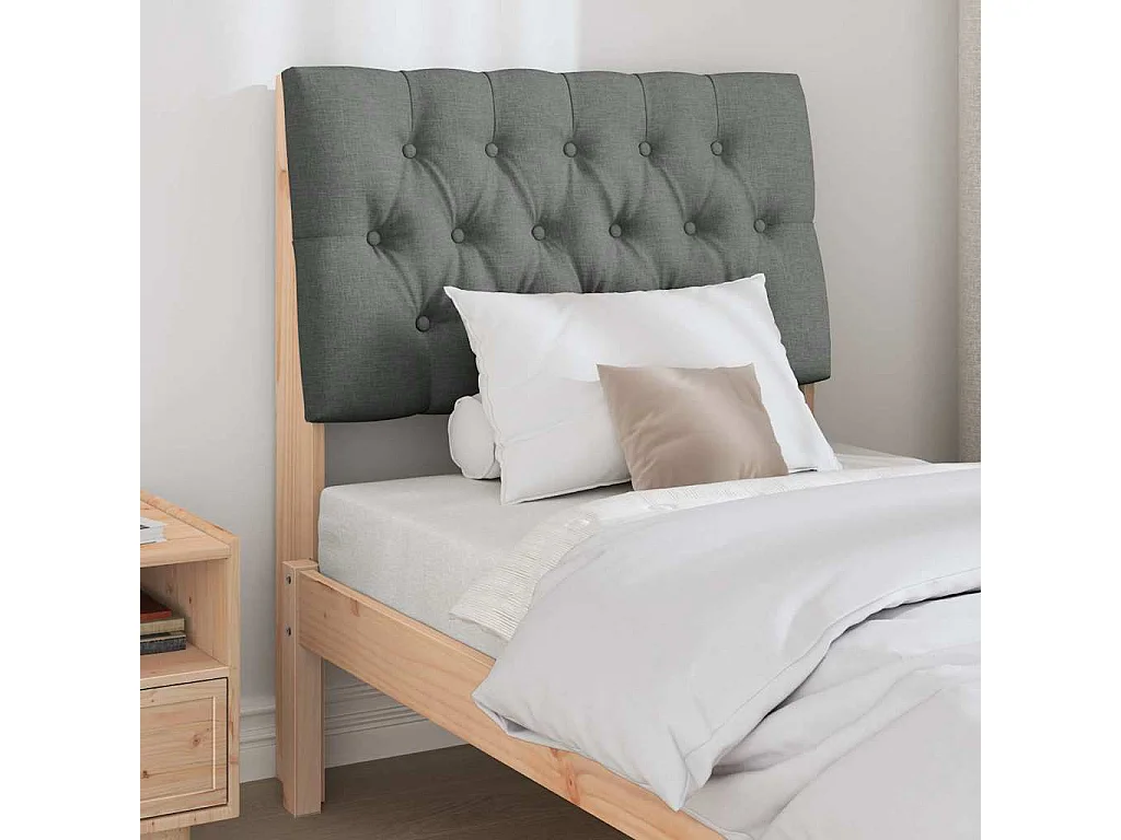 Tête de lit capitonnée Gris foncé 80 cm Pin massif