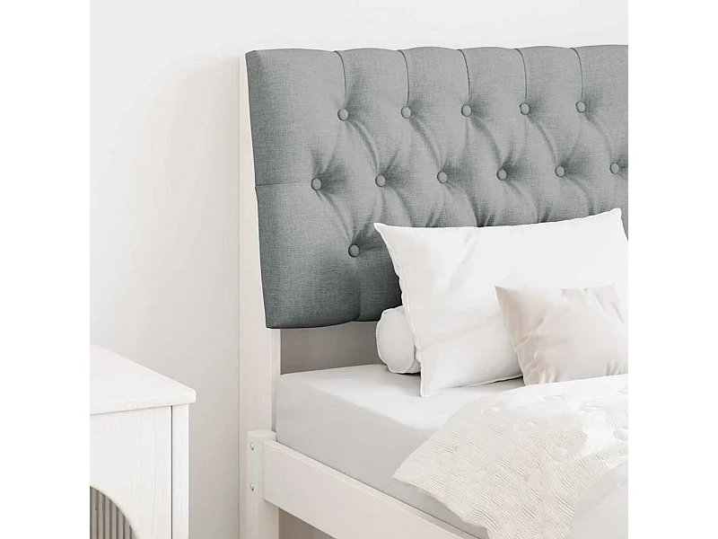 Tête de lit capitonnée Gris clair 75 cm Pin massif