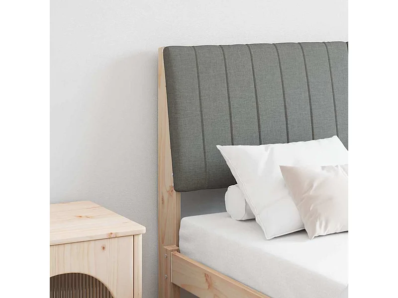 Cabecero tapizado Gris oscuro 135 cm Madera de pino macizo