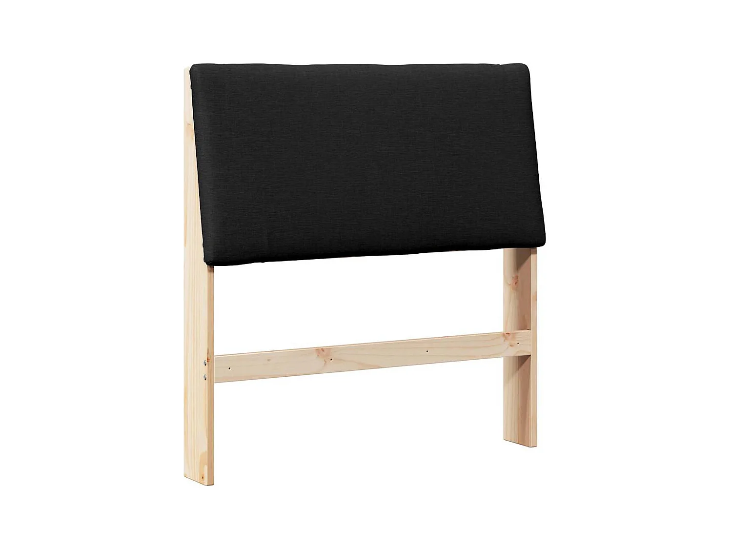 Cabeceira estofada Preto 90 cm Madeira de Pinheiro Sólida