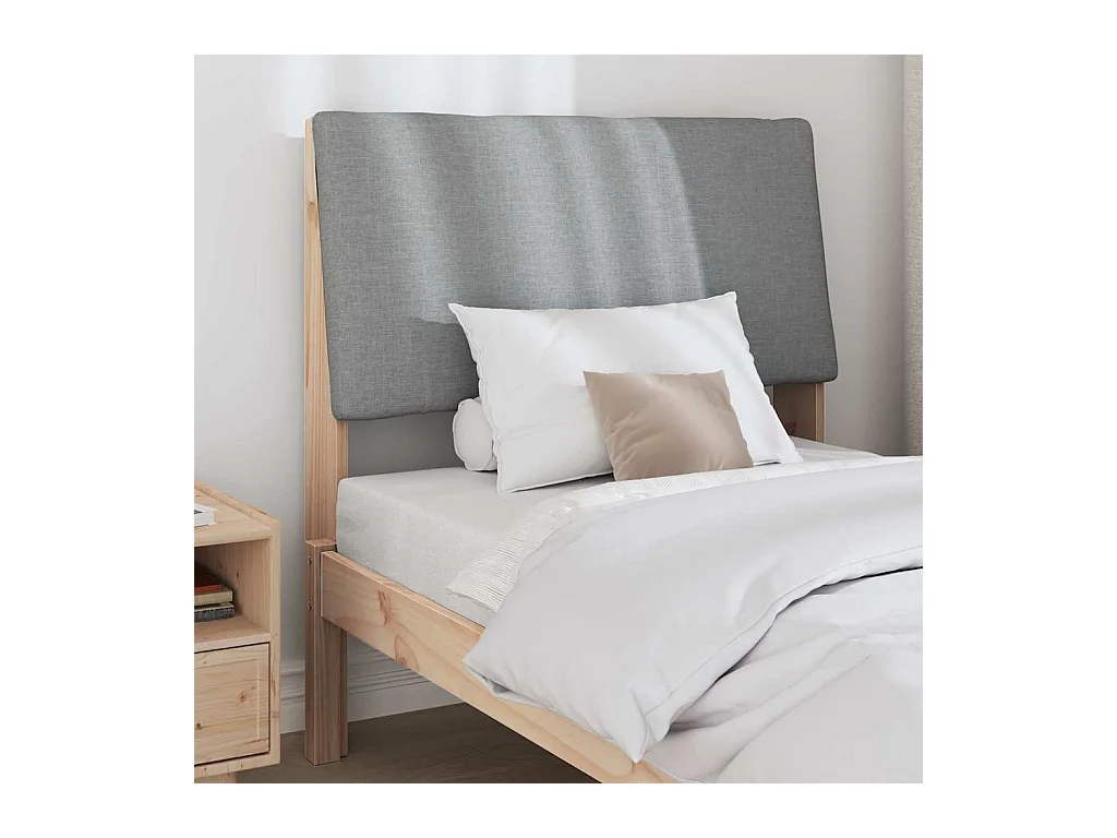 Cabecero tapizado Gris Claro 100 cm Madera de pino macizo
