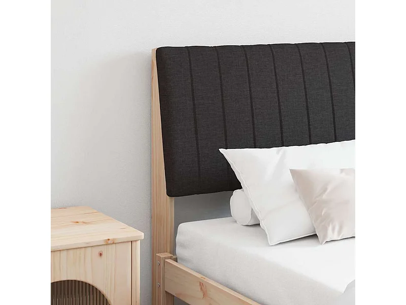 Tête de lit capitonnée Noir 180 cm Pin massif
