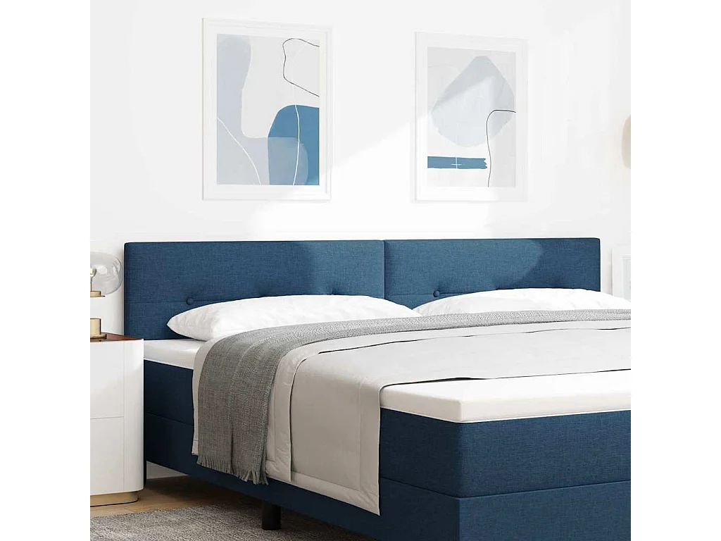 Tête de Lit LED avec des lumières à LED Bleu 200 cm tissu