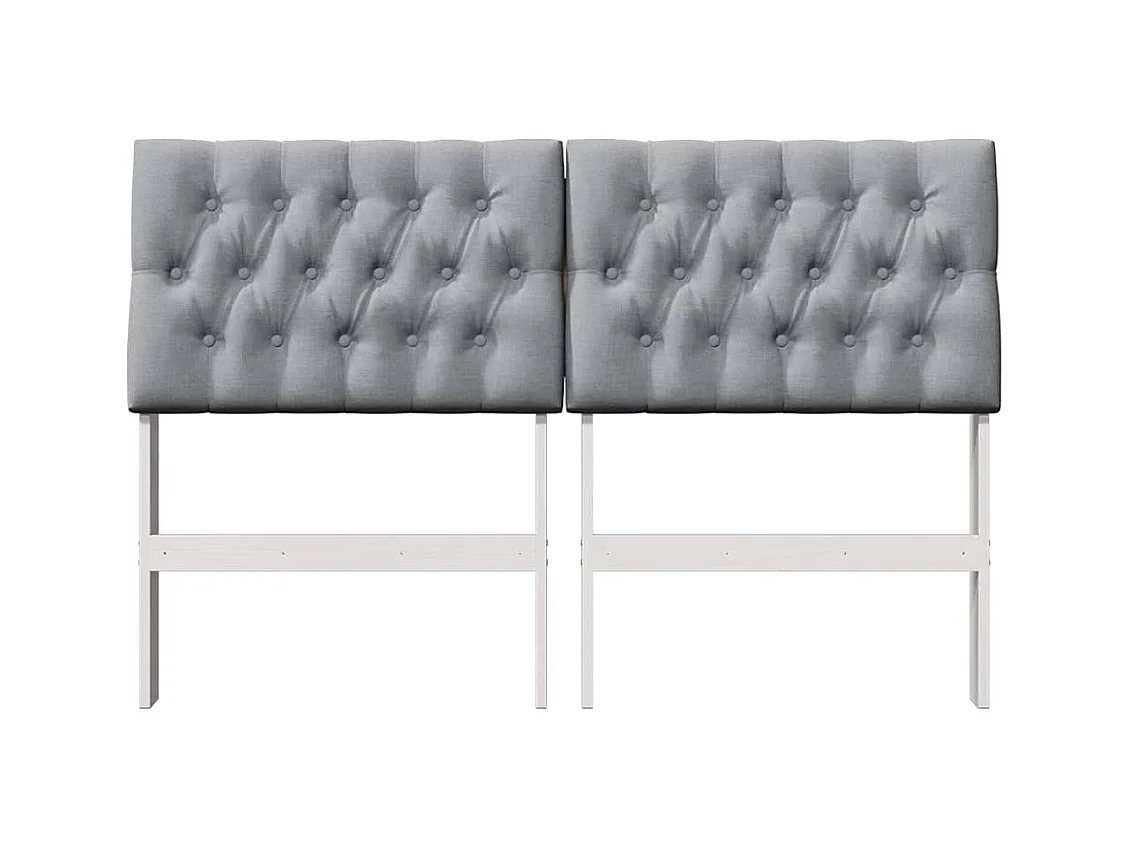 Tête de lit capitonnée Gris clair 140 cm Pin massif