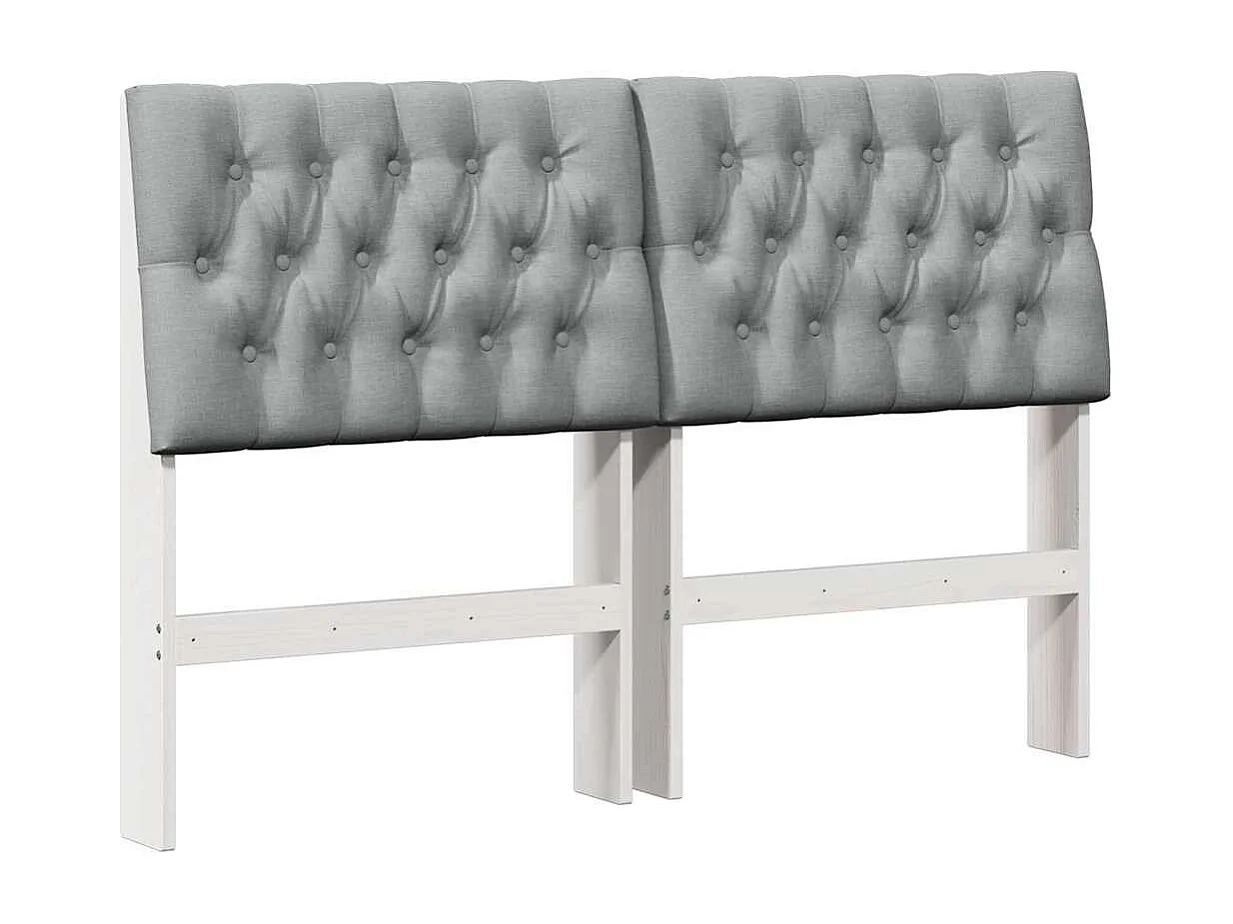 Cabeceira estofada Cinzento-claro 140 cm