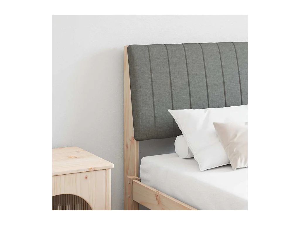Cabecero tapizado Gris oscuro 160 cm Madera de pino macizo