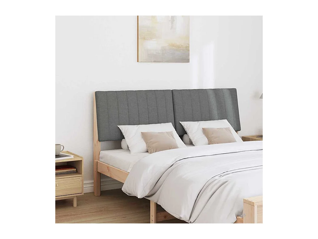 Cabecero tapizado Gris oscuro 160 cm Madera de pino macizo