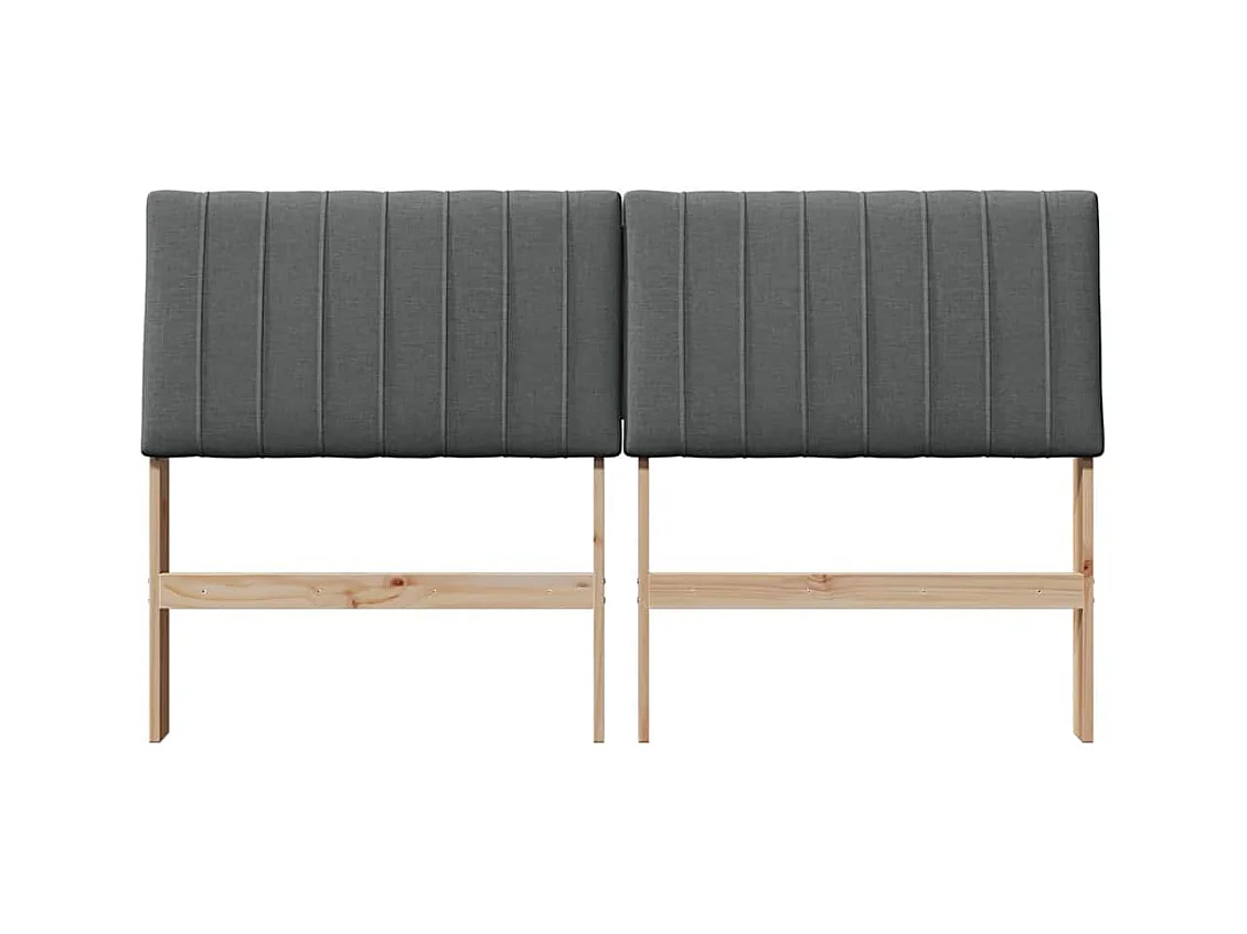 Cabecero tapizado Gris oscuro 160 cm Madera de pino macizo