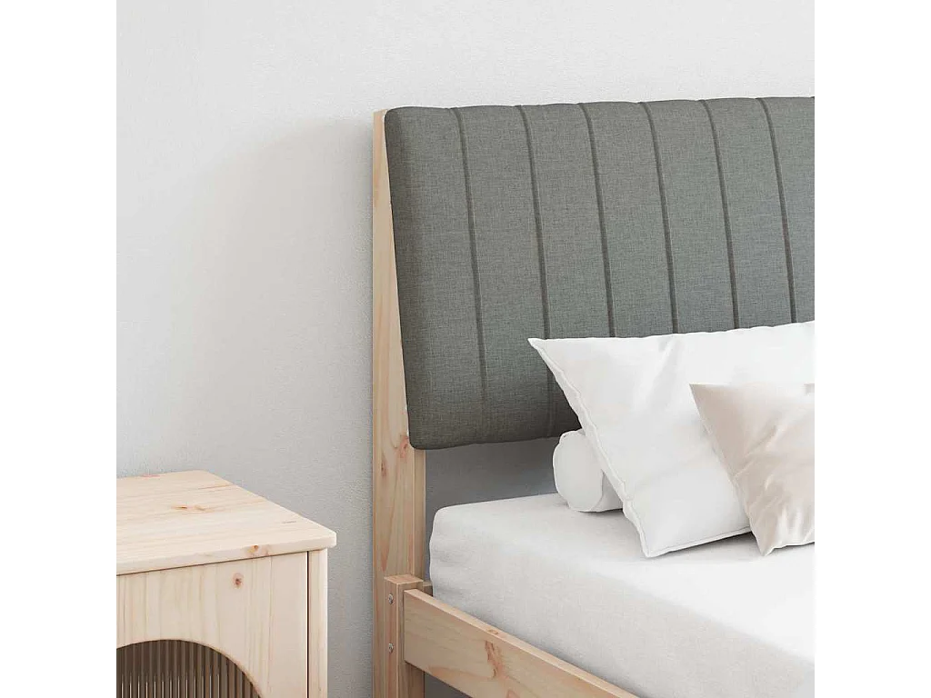 Cabecero tapizado Gris oscuro 160 cm Madera de pino macizo