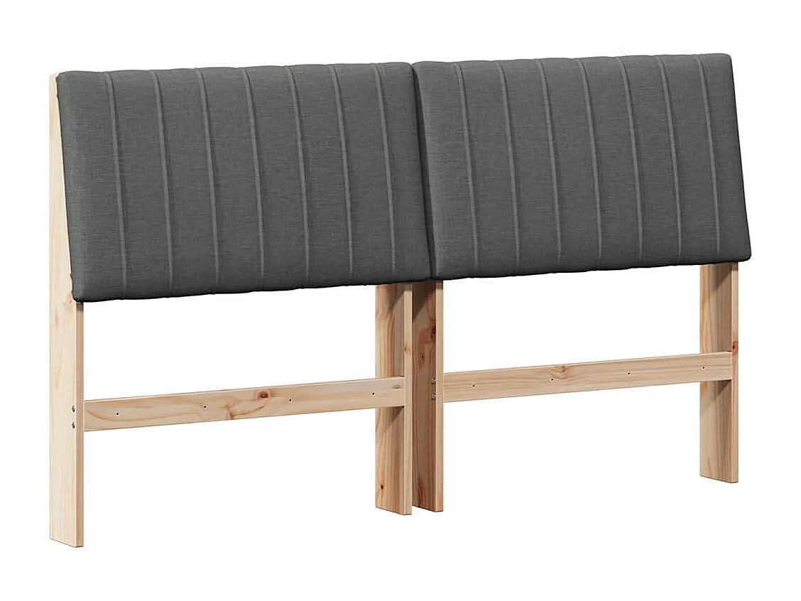 Cabecero tapizado Gris oscuro 160 cm Madera de pino macizo