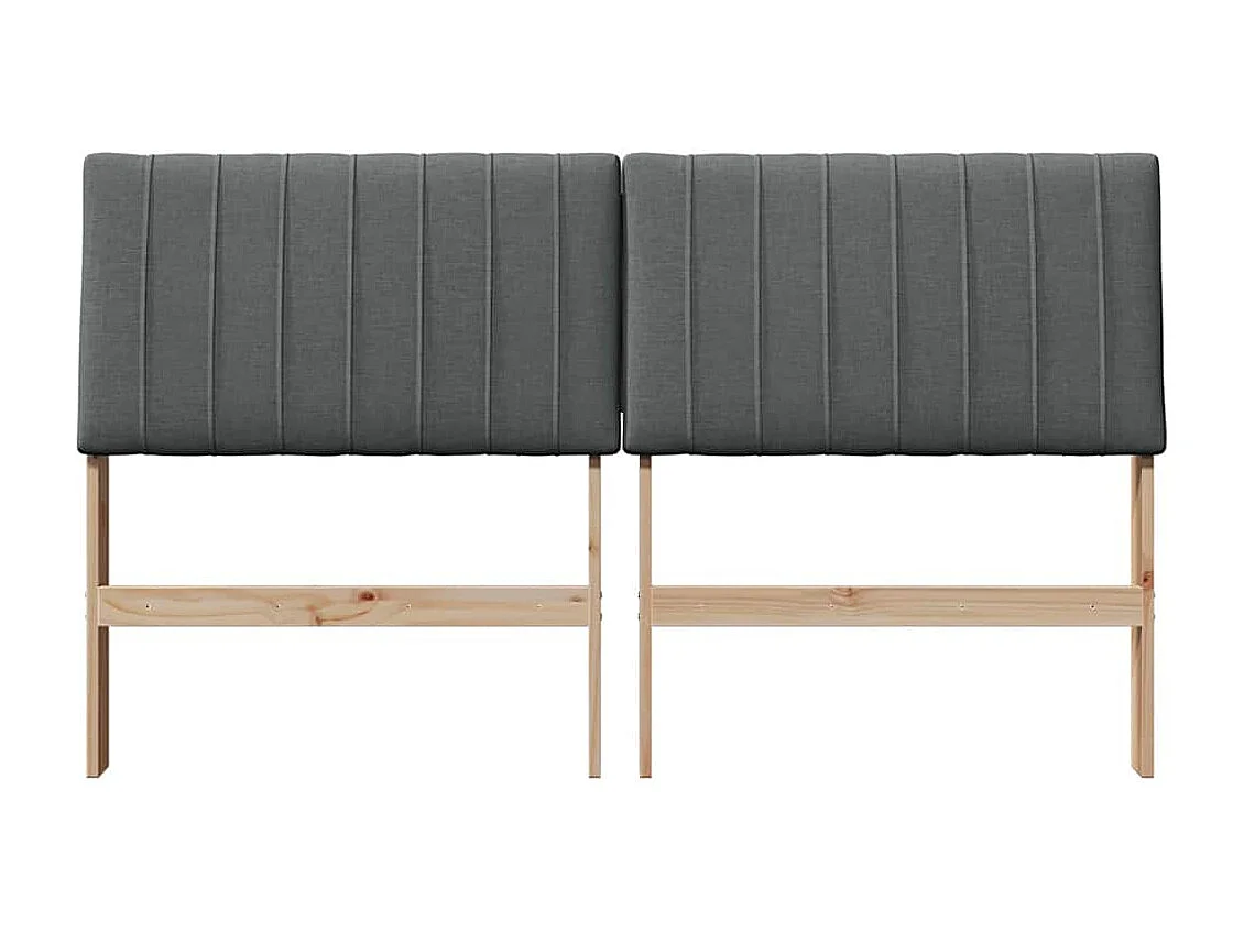 Cabecero tapizado Gris oscuro 160 cm Madera de pino macizo