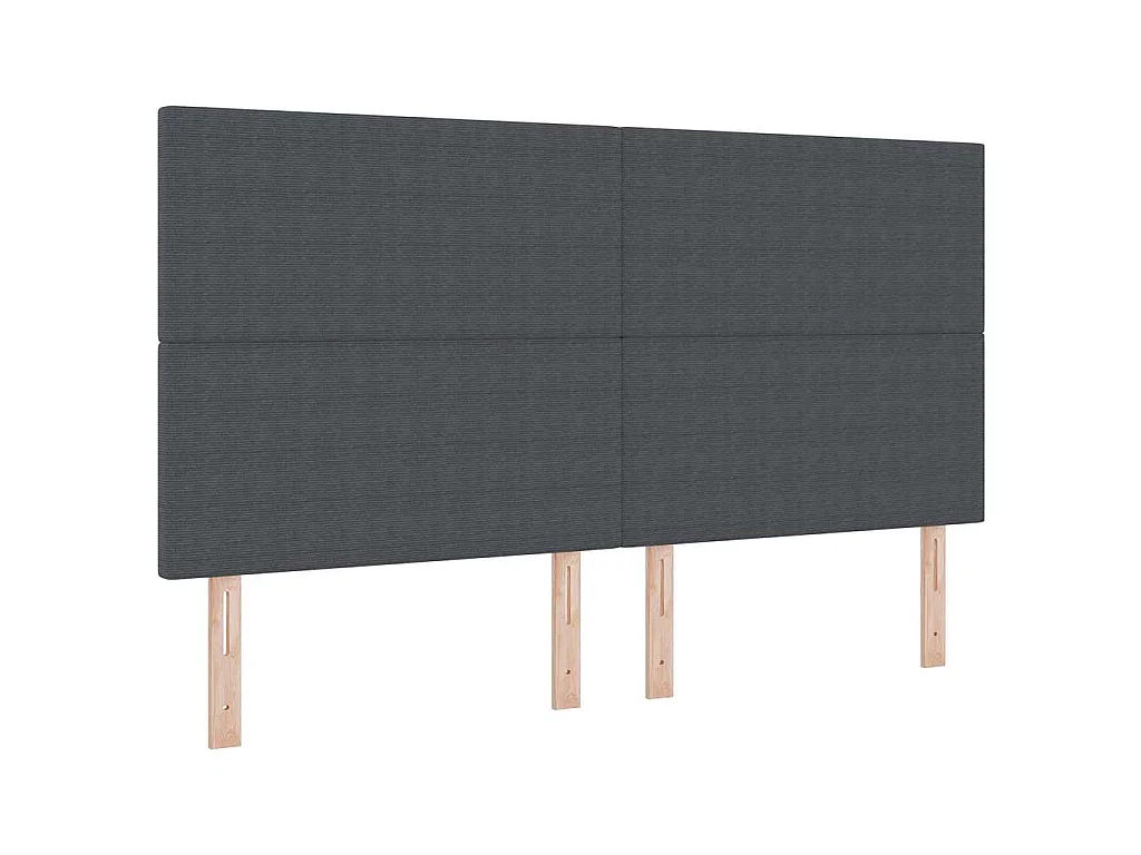 Tête de lit LED avec des lumières à LED Gris foncé 180 cm tissu