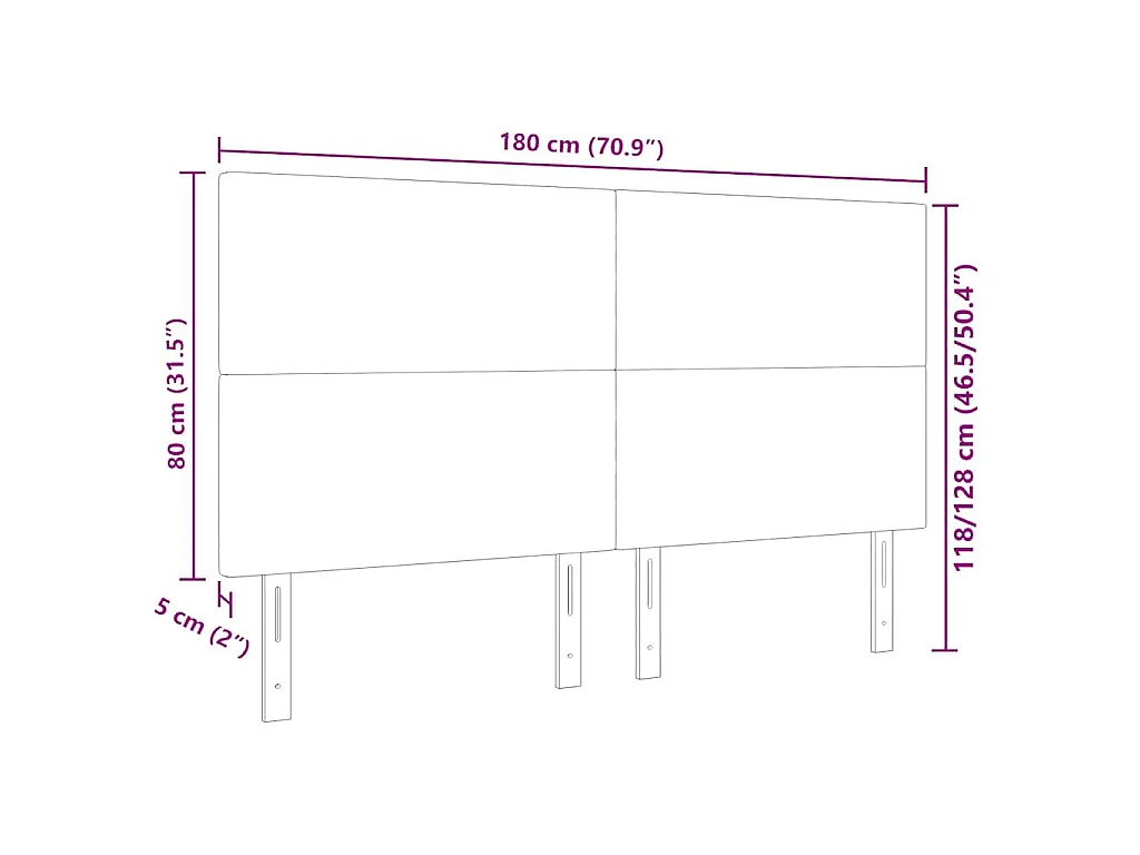 Tête de lit LED avec des lumières à LED Gris foncé 180 cm tissu