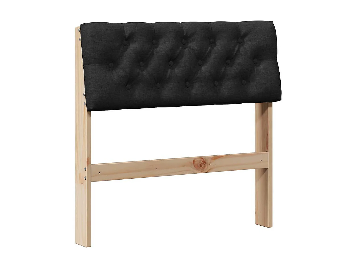 Tête de lit capitonnée Noir 80 cm Pin massif