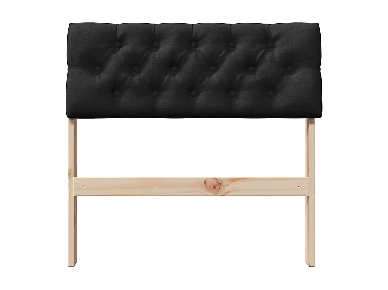 Tête de lit capitonnée Noir 80 cm Pin massif