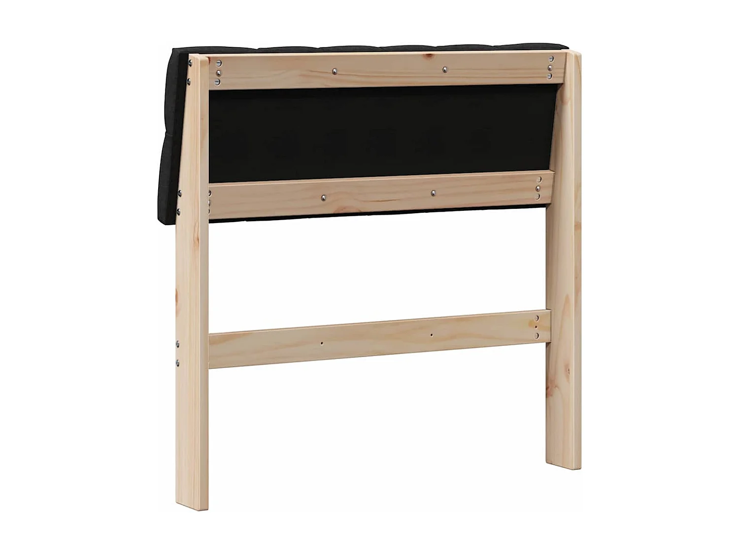 Tête de lit capitonnée Noir 80 cm Pin massif