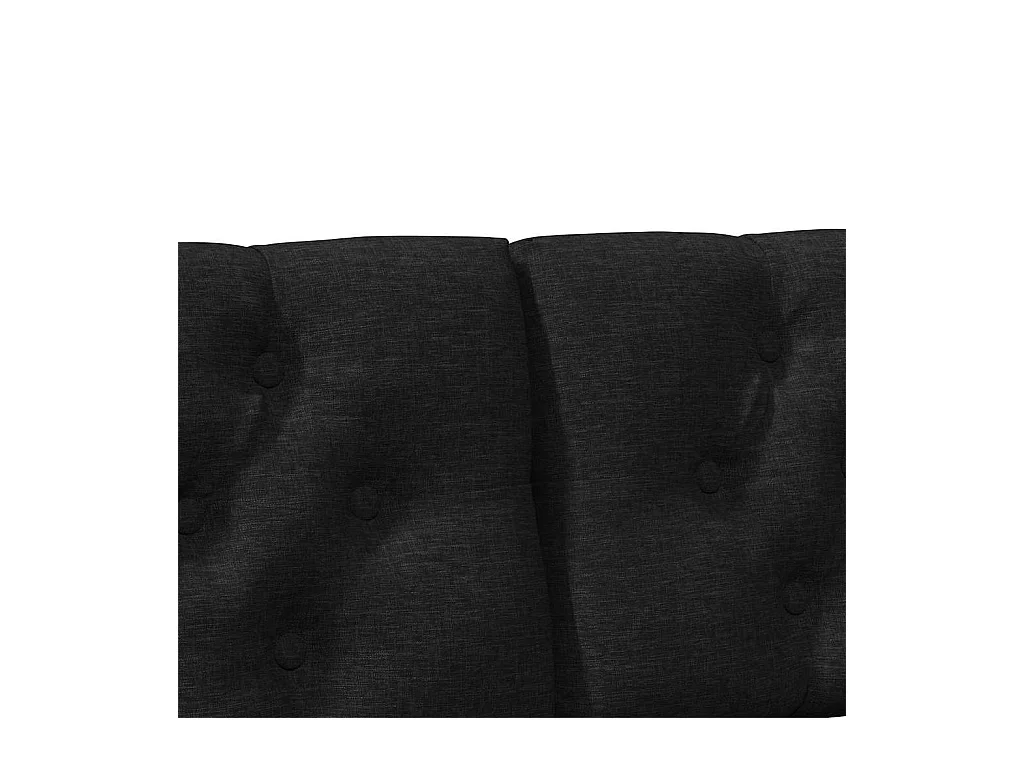 Tête de lit capitonnée Noir 200 cm Pin massif