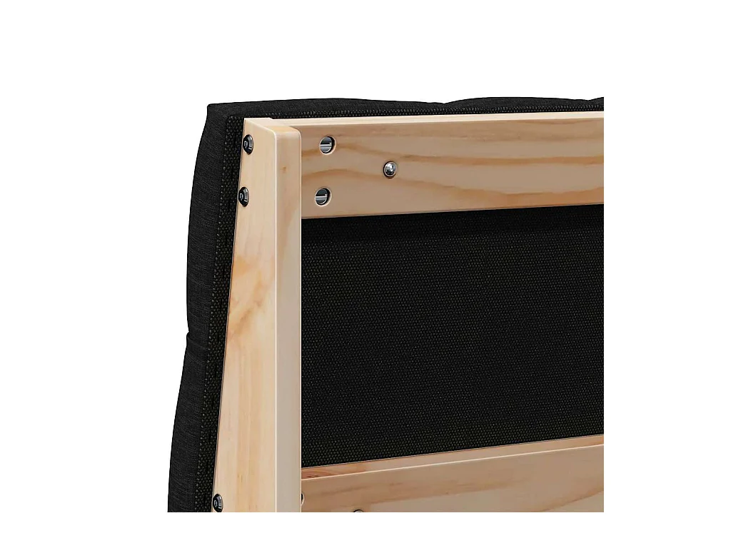 Tête de lit capitonnée Noir 200 cm Pin massif