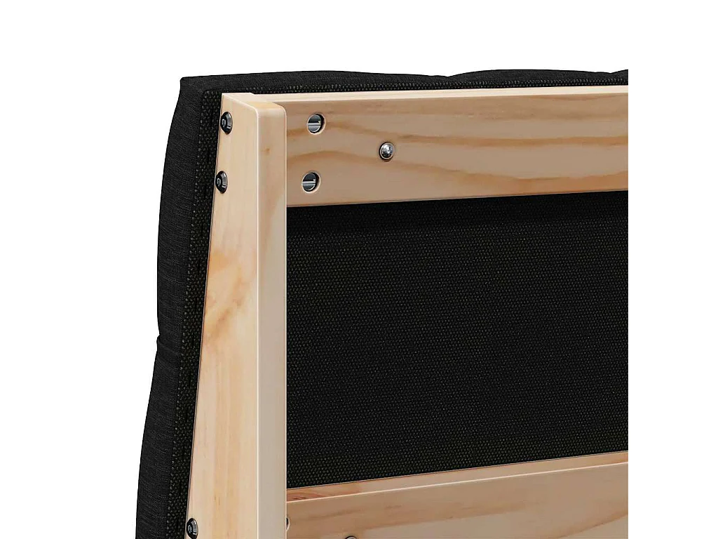 Cabecero tapizado Negro 200 cm Madera de pino macizo