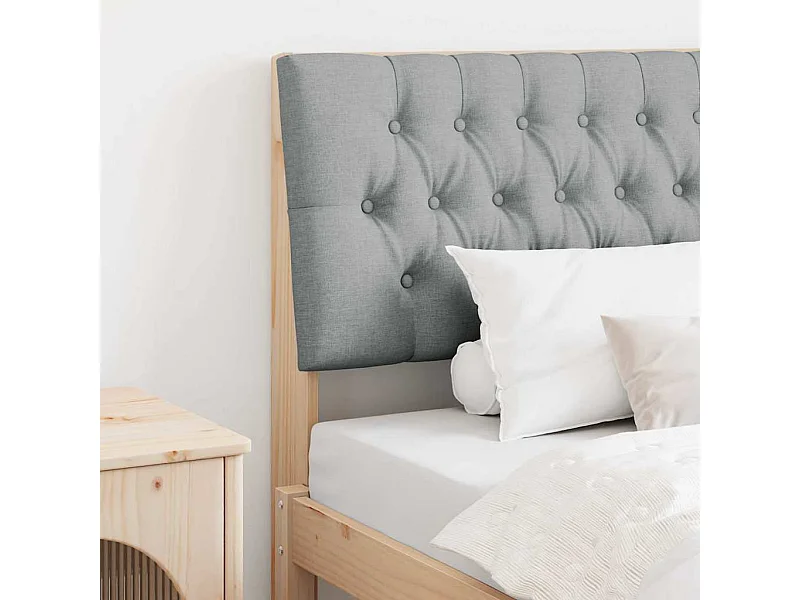 Tête de lit capitonnée Gris clair 100 cm Pin massif