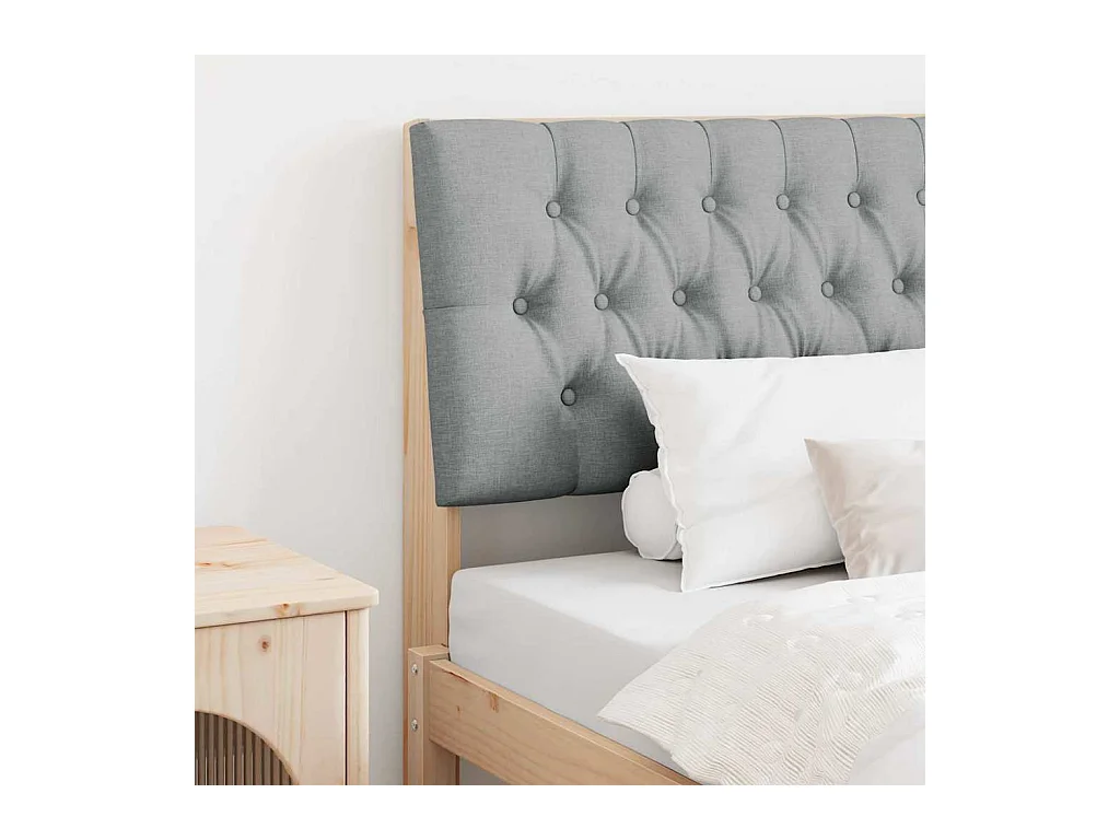 Tête de lit capitonnée Gris clair 100 cm Pin massif