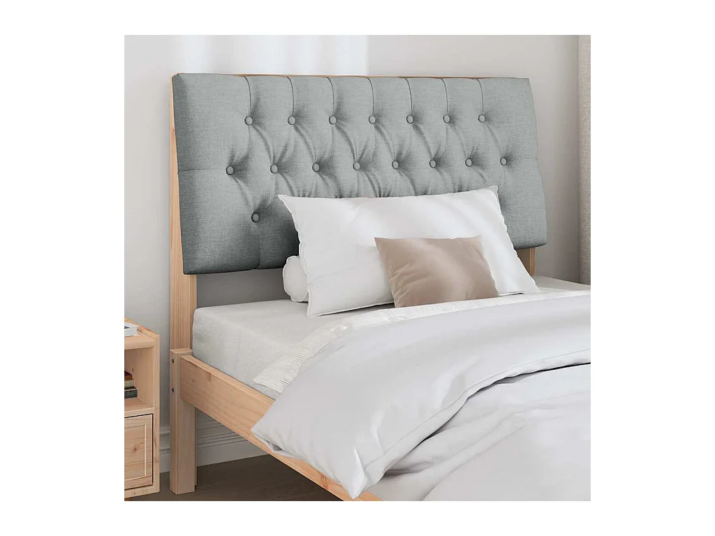 Tête de lit capitonnée Gris clair 100 cm Pin massif
