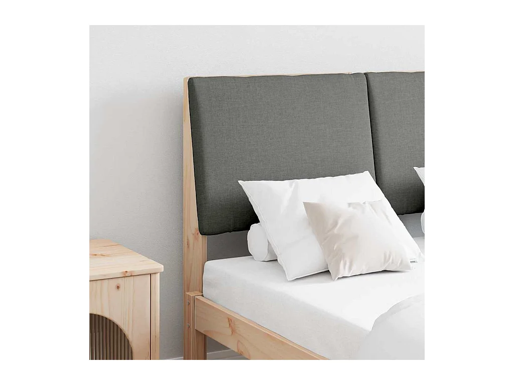 Cabeceira estofada Cinza Escuro 135 cm