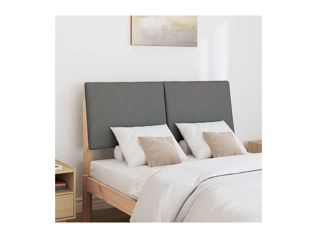 Cabeceira estofada Cinza Escuro 135 cm
