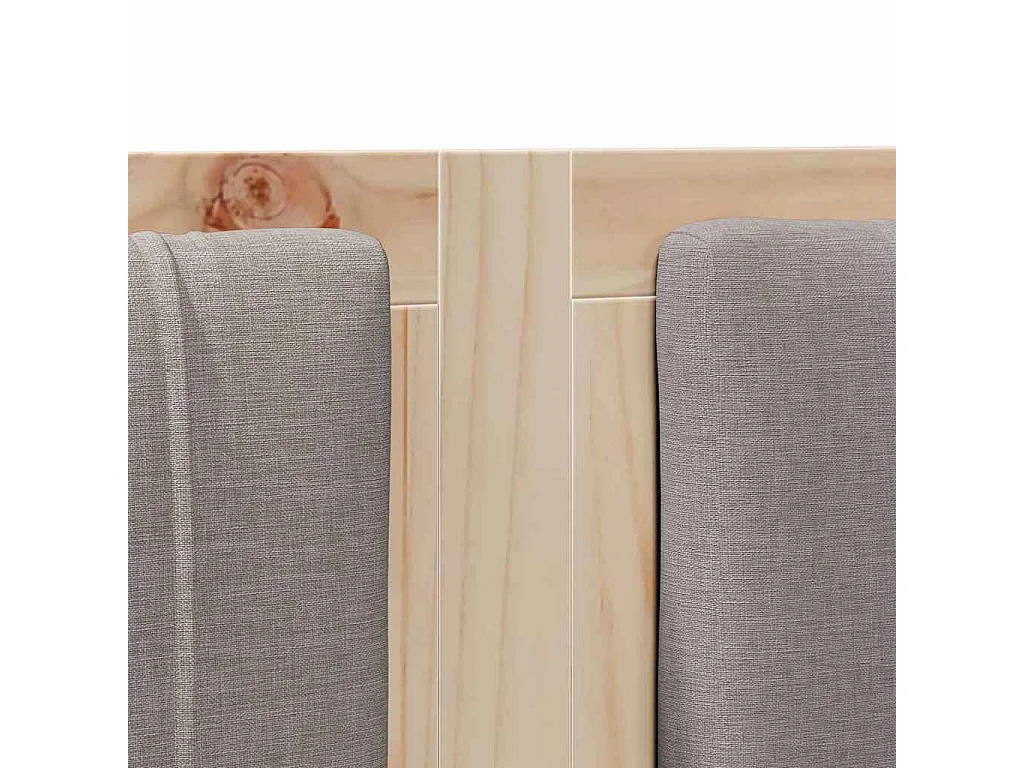 Cabecero tapizado Marrón 180 cm Madera de Pino Sólido y Tela