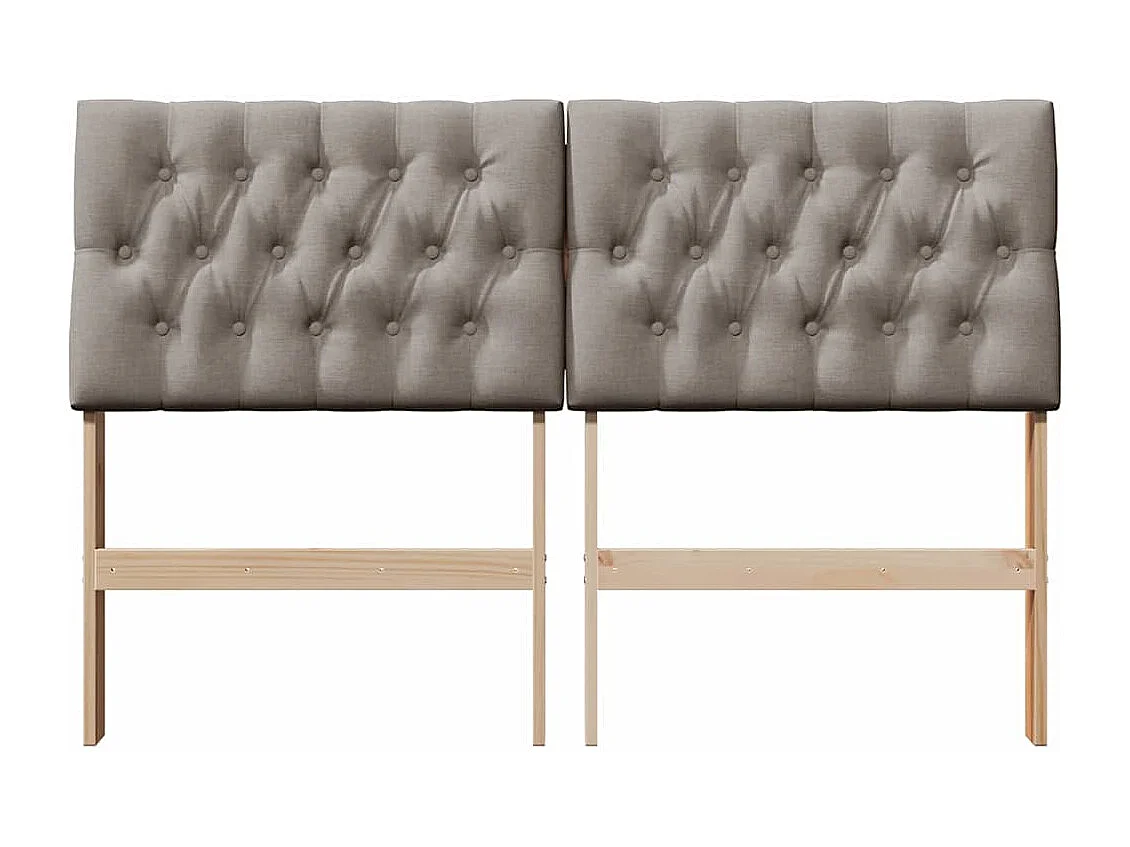 Tête de lit capitonnée Taupe 140 cm Pin massif