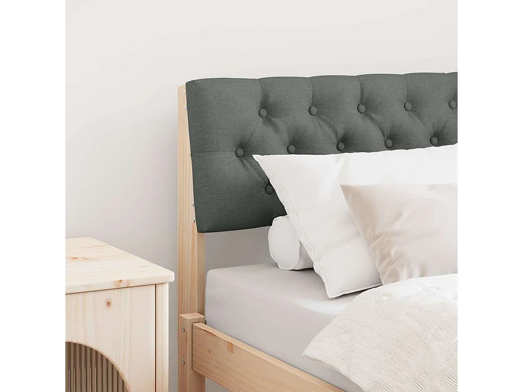 Cabeceira estofada Cinza Escuro 80 cm
