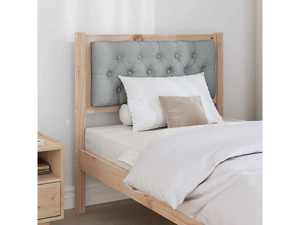 Cabeceira Marrom e cinza claro 80 cm Madeira de pinho maciça