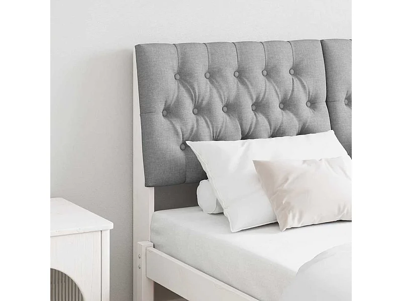 Tête de lit capitonnée Gris clair 135 cm Pin massif