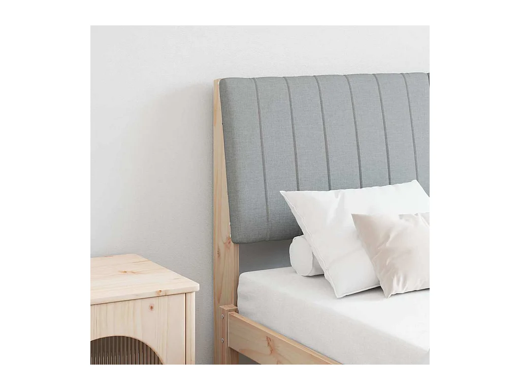 Cabeceira estofada Cinzento-claro 135 cm