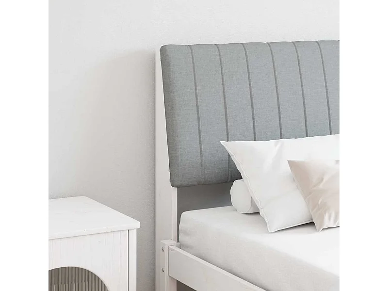 Tête de lit capitonnée Gris clair 160 cm Pin massif