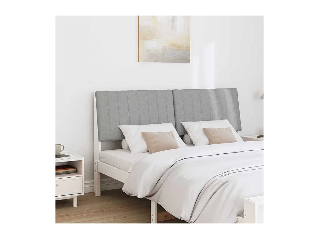 Cabeceira estofada Cinzento-claro 160 cm