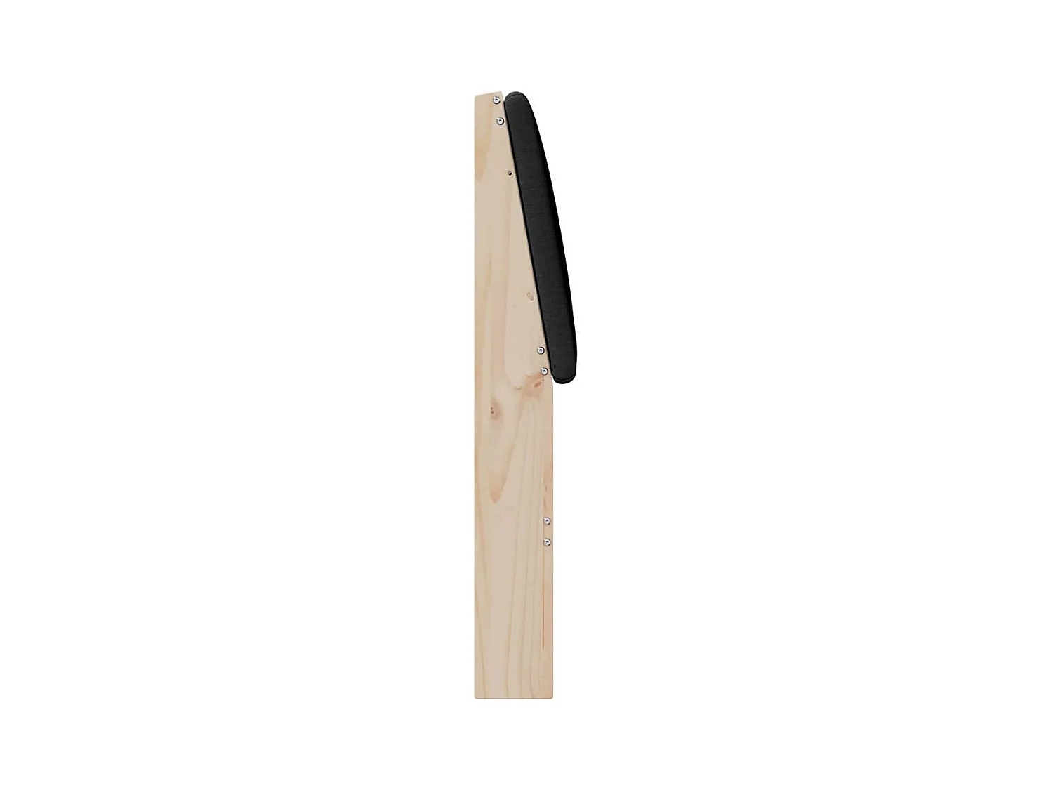 Cabecero tapizado Negro 160 cm Madera de pino macizo