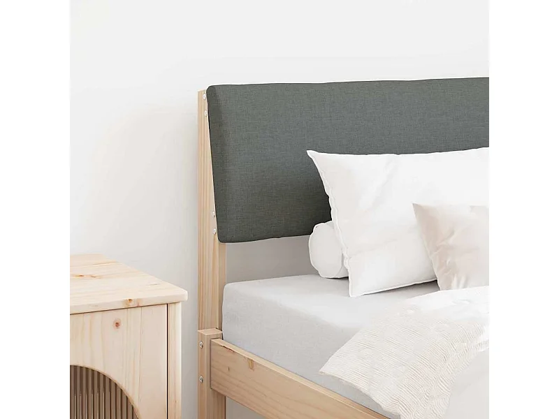 Tête de lit capitonnée Gris foncé 80 cm Pin massif