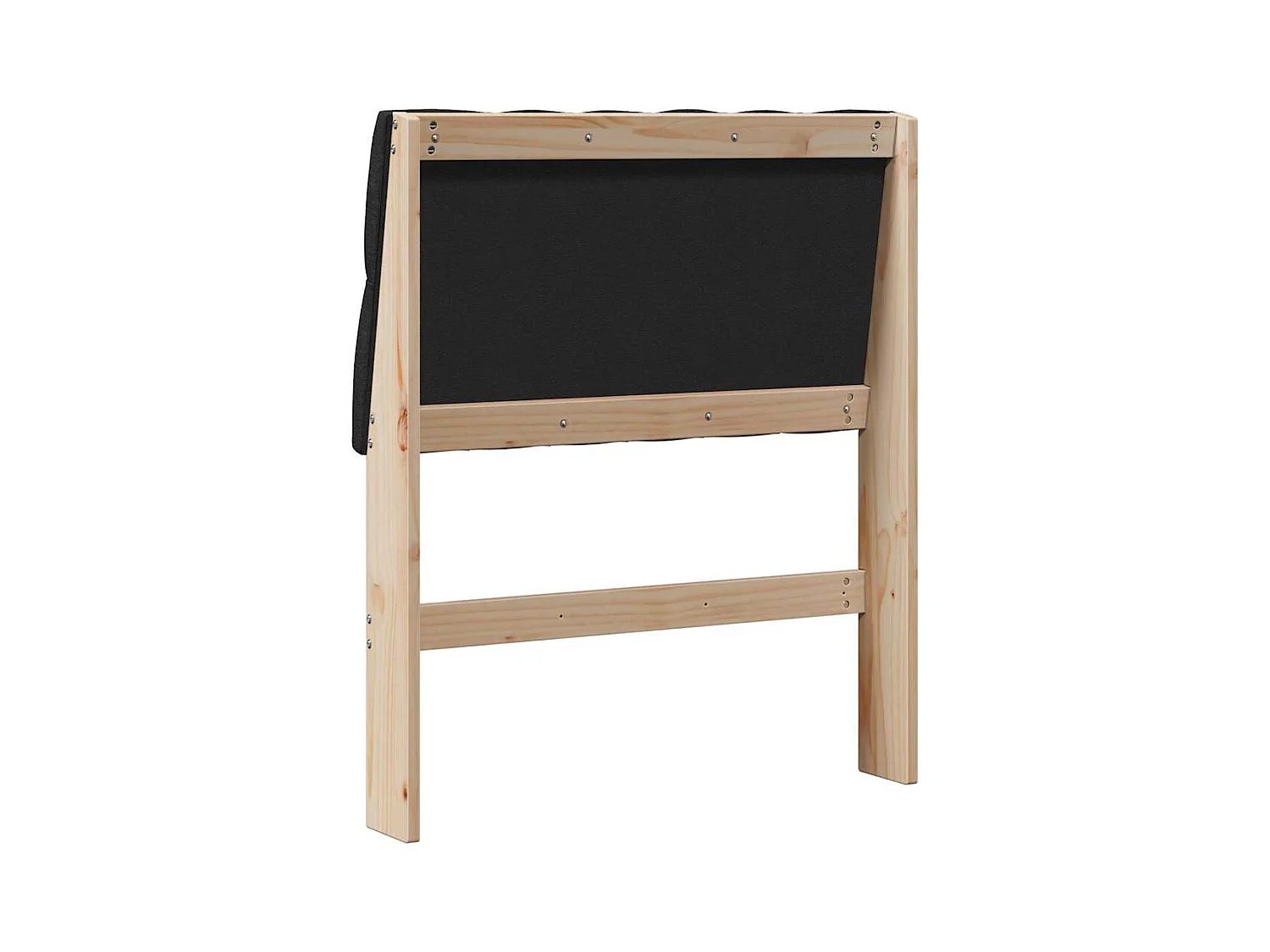 Cabecero tapizado Negro 80 cm Madera de pino macizo