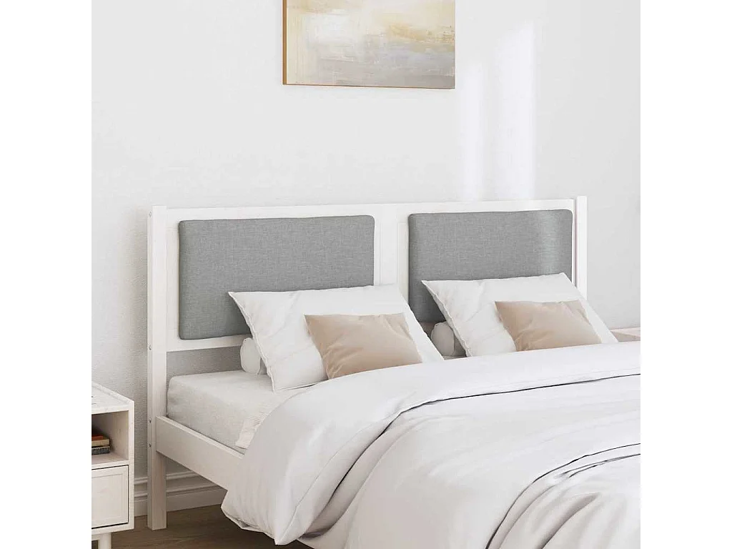 Cabeceira Outros Branco 140 cm Madeira de pinho maciça