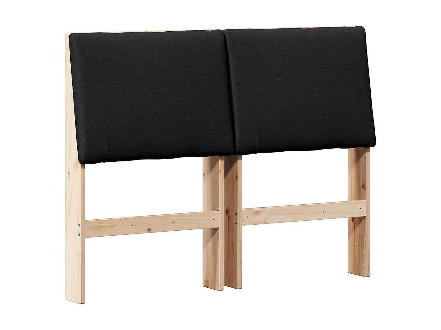 Tête de lit capitonnée Noir 135 cm Pin massif