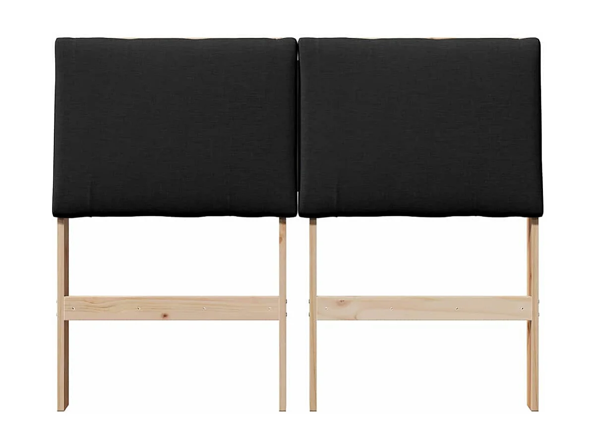 Tête de lit capitonnée Noir 135 cm Pin massif