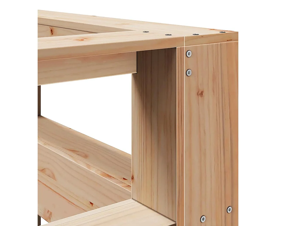 Boekenkast Hoofdeinde L-vormig 120 cm massief grenenhout